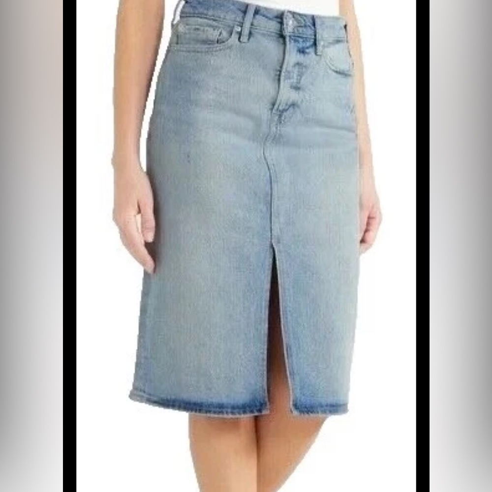 Mid length jean skirt. Pet friendly smoke free home.